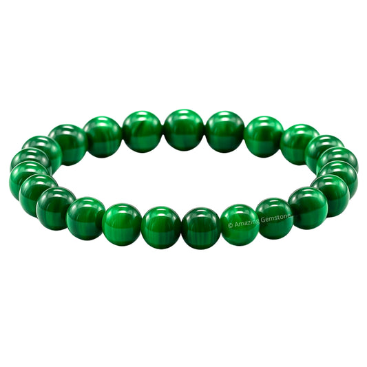 Amazing Gemstone Crystal Bracelet for Women Men's Gifts - Protection Healing Crystal Bracelet - 8mm Gemstone Beaded Stretchable Bracelet Pulseras Para Hombres Mujer Stocking Stuffers Mothers Day Gift (Malachite)