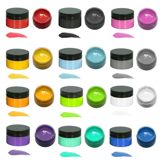 BOOLOOEN Chalk Paste Chalk Paste for Silk Screen Stencils .Screen Printing Ink ，Pigment for Wood, T-Shirts, Fabric, Chalkboard DIY Home Decor (12 Bottles)