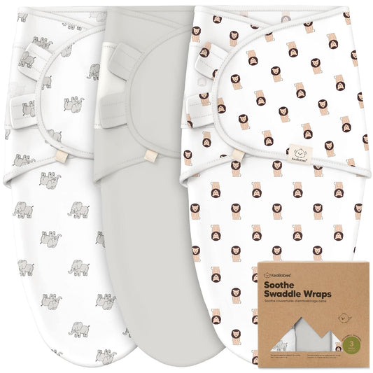 Skiennix Organic Baby Swaddle Sleep Sacks - Soft & Snug for Newborns 0-3 Months | 3-Pack in The Wild 2