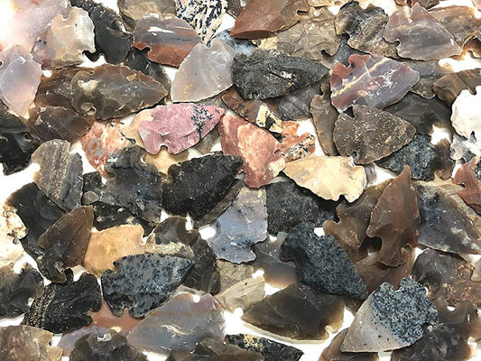 Arrowhead Agate Stones, Replica Modern Carved Pieces ~1.25" (10)