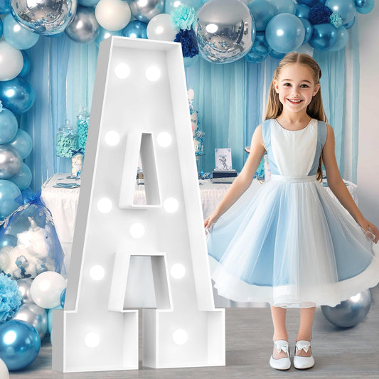 Ledido 4FT Marquee Light Up Letters A, Easy to Assemble Cool White Marquee Letters 4 Feet Tall for Indoor & Outdoor Events, Large Lighted Letter for Birthday Graduation Baby Shower Party Decorations
