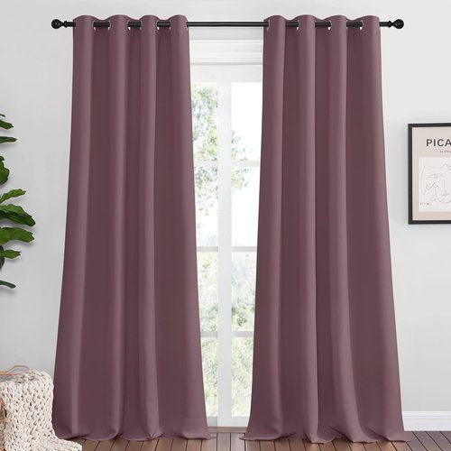 NICETOWN Blackout Curtains - 90" Long, 55" Wide | Sound Reducing & Heat Blocking for Modern Rooms