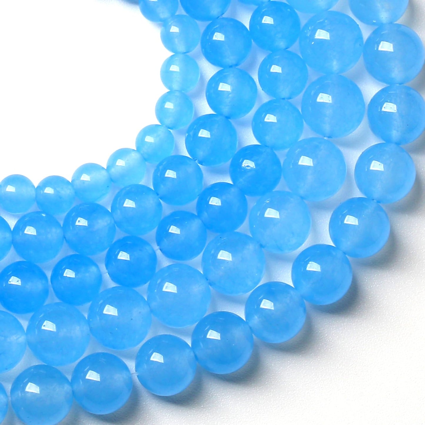 4MM Natural Stone Aquamarine Blue Chalcedony Beads Round Loose Beads for Jewelry Making Bracelet 180pcs 2 Strands 32"