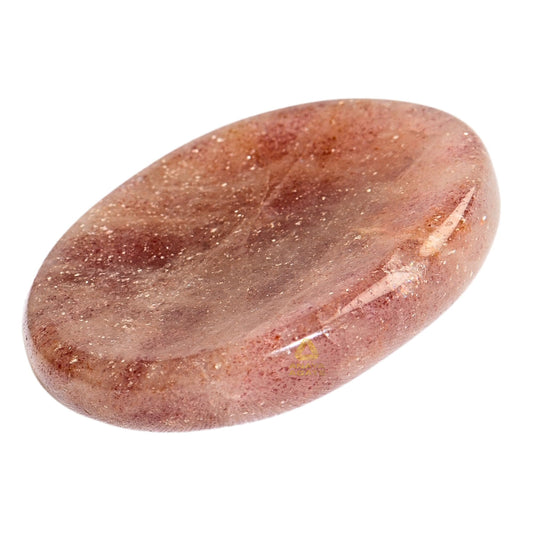 Anaya Agate Strawberry Quartz Worry Stones Certified Crystal Thumb Worry Stone for Anguish Relaxing and Soothing Balance Stones for Meditation, Stress Relief Crystals and Healing Stones for Men, Women