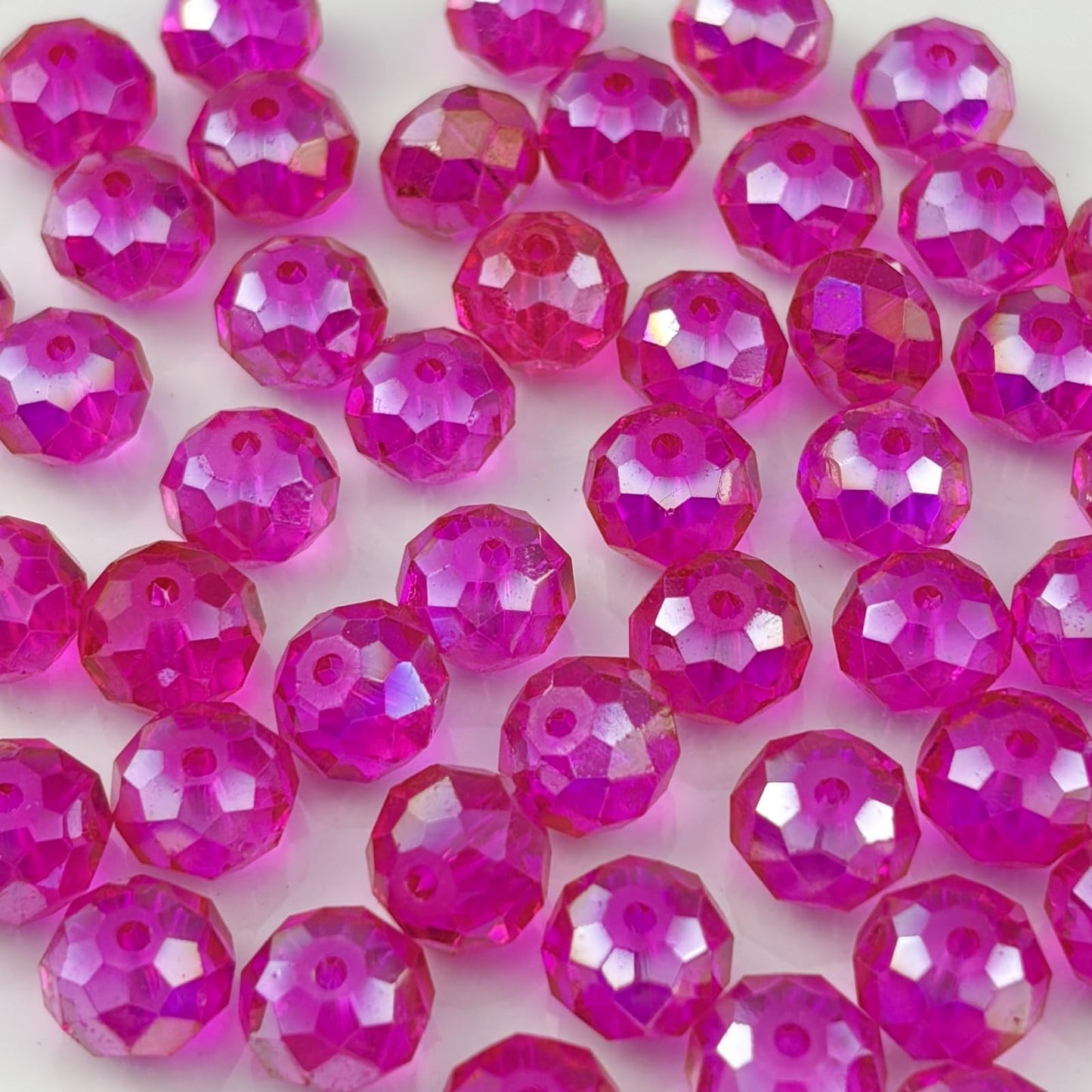 YHYPOCI 200pcs 6mm Crystal Glass Beads for Crafts Faceted Rondelle Glass Beads for Jewelry Making Crystal Spacer Beads for Necklaces Bracelets Earrings DIY Craft(Rose Red AB)