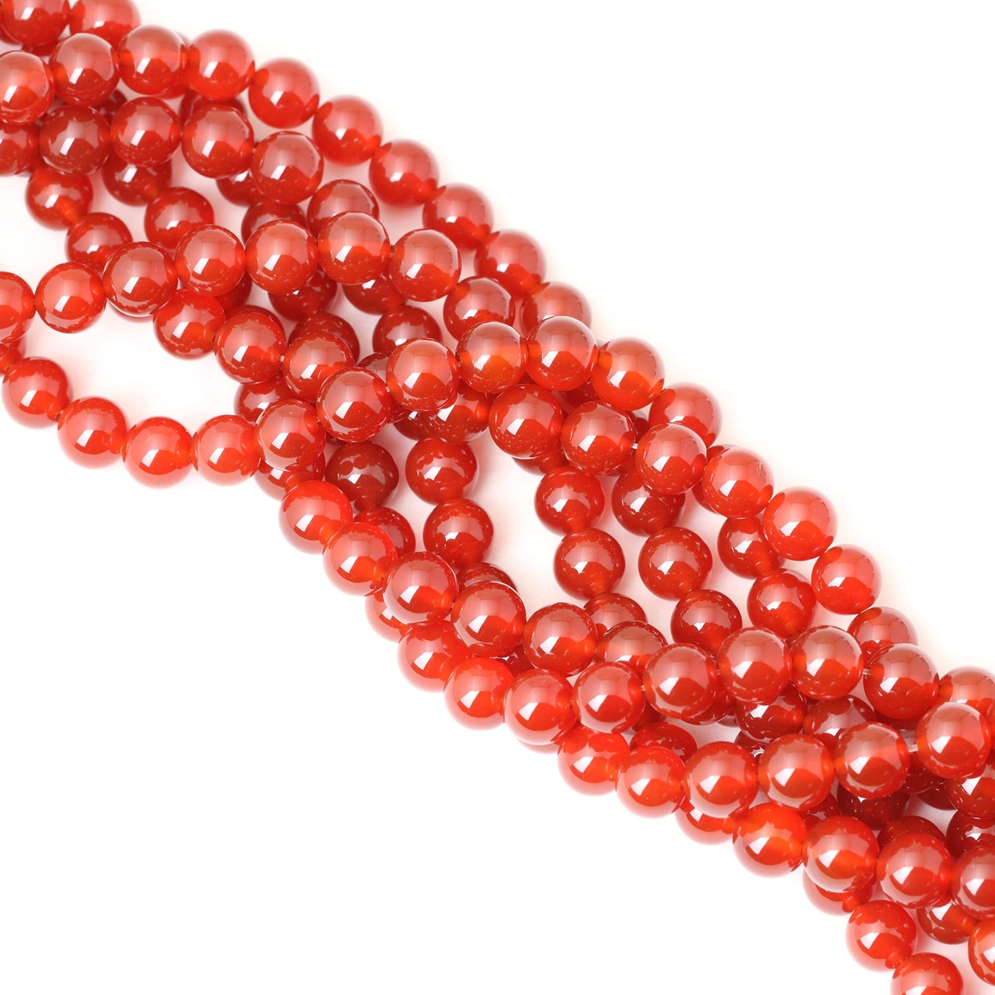 CHEAVIAN 35PCS 10mm Natural Red Agate Gemstone Round Loose Beads for Jewelry Making 1 Strand 15"