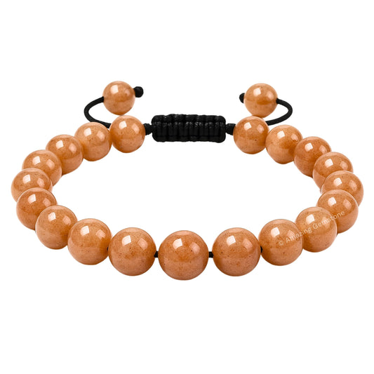 Amazing Gemstone Sunstone Bracelet for Women Men's Gifts - Protection Healing Crystal Bracelet - 8mm Gemstone Beaded Adjustable Bracelet