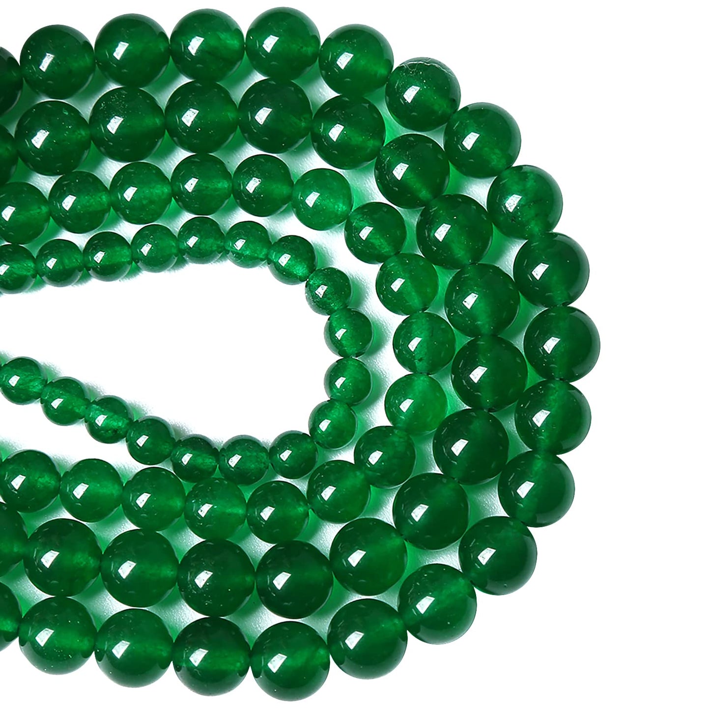 6MM 60PCS Natural Green Jade Stone Chalcedony Beads for Jewelry Making DIY Bracelet Crystal 1 Strand