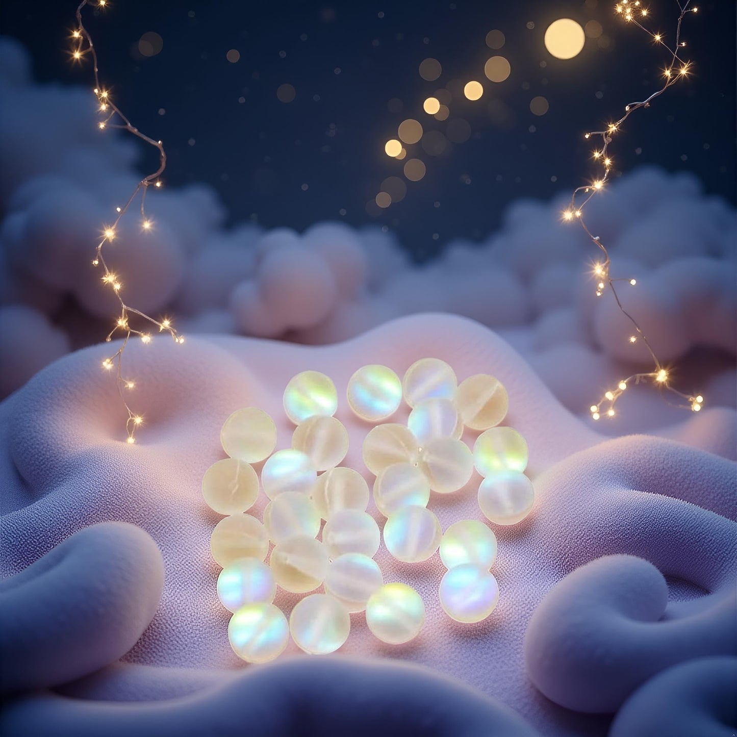 100 Pcs Glass Beads for Jewelry Making, 8mm Matte Crystal Glass Beads Mermaid Aurora Beads Moonstone Beads Bead Assortments for Jewelry Making Arts, Crafts