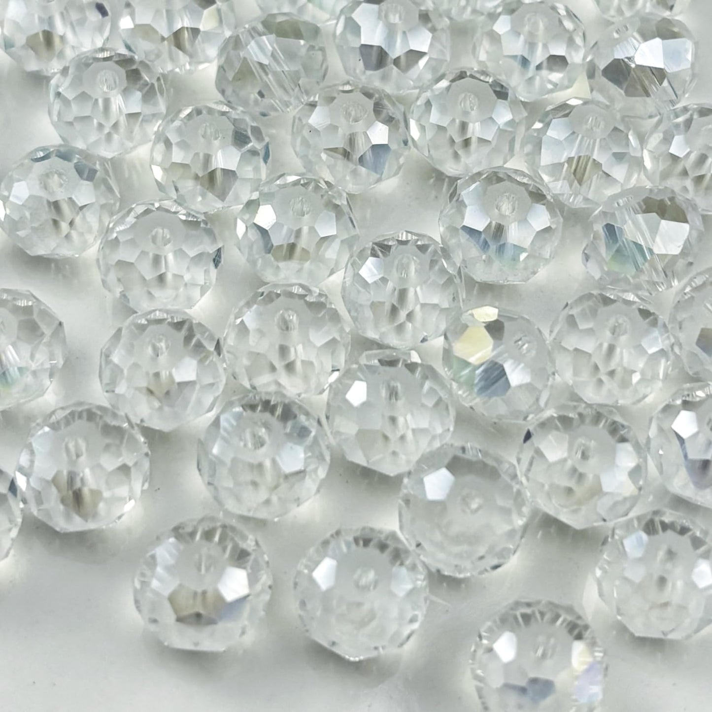 YHYPOCI 500pcs 3mm Crystal Glass Beads for Crafts Faceted Rondelle Glass Beads for Jewelry Making Crystal Spacer Beads for Necklaces Bracelets Earrings DIY Craft(Transparent AB)