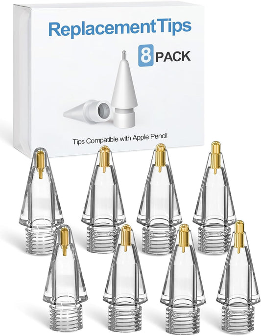 BLEBLE 8 Pack 2nd 1st Replacement Pencil Tips for Apple Pencil Pro - Fine Point Metal Tip for Apple Pencil Generation