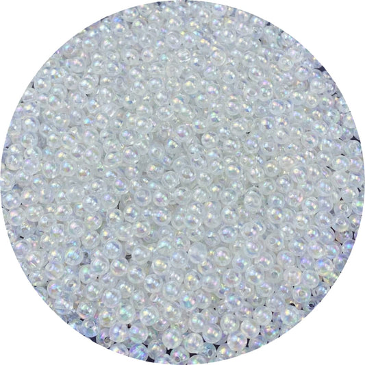 1500 Pcs 4mm Acrylic Round Beads AB Colors Round Spacer Beads for Earring Bracelet Necklace Key Chains Jewelry DIY Craft Making (Clear AB)