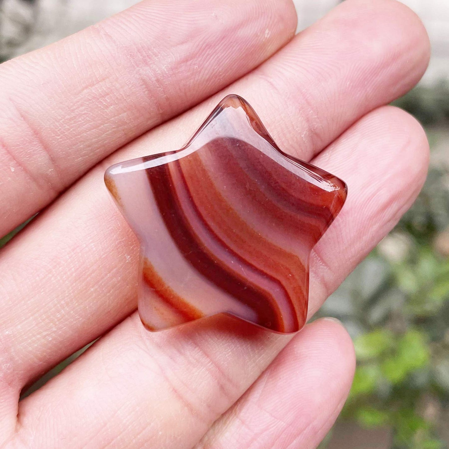 Fekuar Carnelian Crystal Star Chakra Stones for Reiki Healing Yoga Balance Meditation Polished Mini Pocket Palm Stone 1 Inch (30mm)