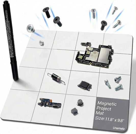 11.8 9.8 inch Magnetic Mat Magnetic Project Mat with Waterproof Surface & Dry Erase Pen - Keep Screws and Small Parts