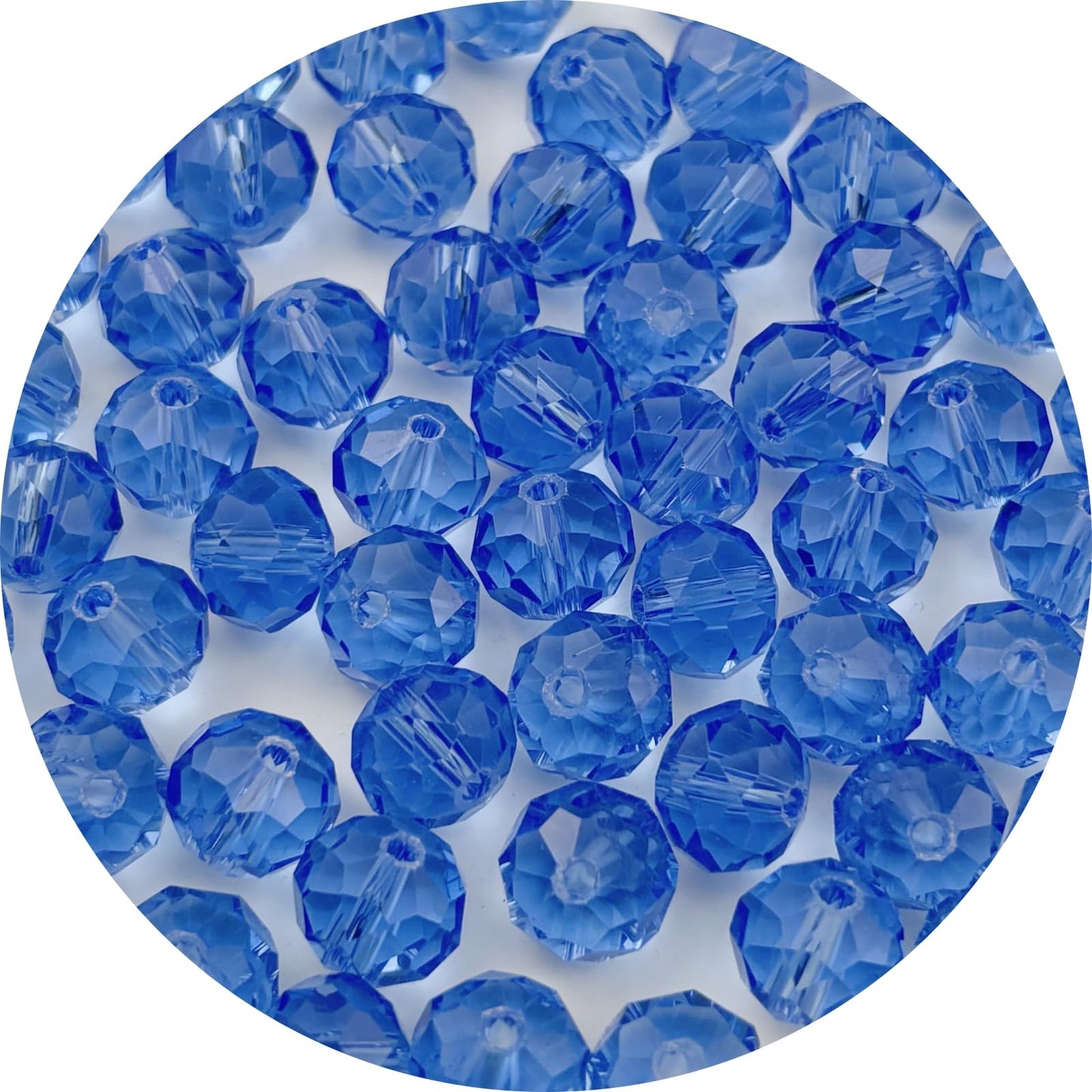 YUEXIGO 250pcs 6mm Crystal Glass Beads for Jewelry Making, Faceted Rondelle Glass Spacer Beads for Wind Chimes Bracelet Earring Necklace DIY Craft(Light Blue)