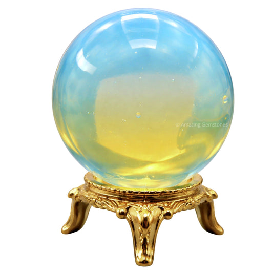 Amazing Gemstone Opalite Crystal Ball with Stand - 2" Inches Crystal Sphere Meditation Balls for Witchcraft and Decorative Balls