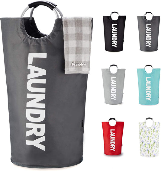 Caroeas 125L Laundry Basket - Large Collapsible Hamper with Padded Handles | Dark Grey