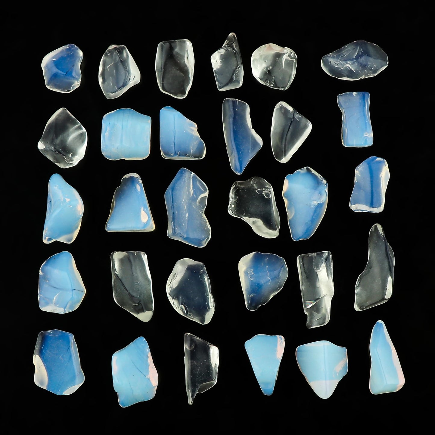CRYSTALINES 100cts, Wholesale Genuine Raw White Opalite Gemstone, Untreated Polished Tumbled Stone, Bulk Loose Supplies, DIY Jewelry Making, Chakra Healing Crystals, Gem Collection, 28-32pcs