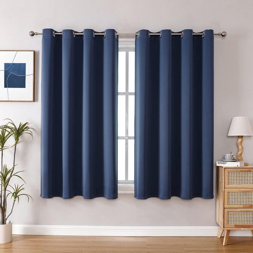 ChrisDowa Blackout Curtains - Thermal Insulated Room Darkening Panels, Stone Blue, 52 x 63 Inch - 2 Set