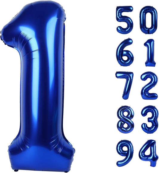 40-Inch Night Blue Number 1 Balloon - First Birthday Decorations for Girls & Toddlers