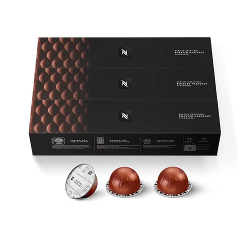 Nespresso Vertuo Capsules - Roasted Hazelnut Medium Roast Coffee Pods - 30 Count for 7.8oz Brews