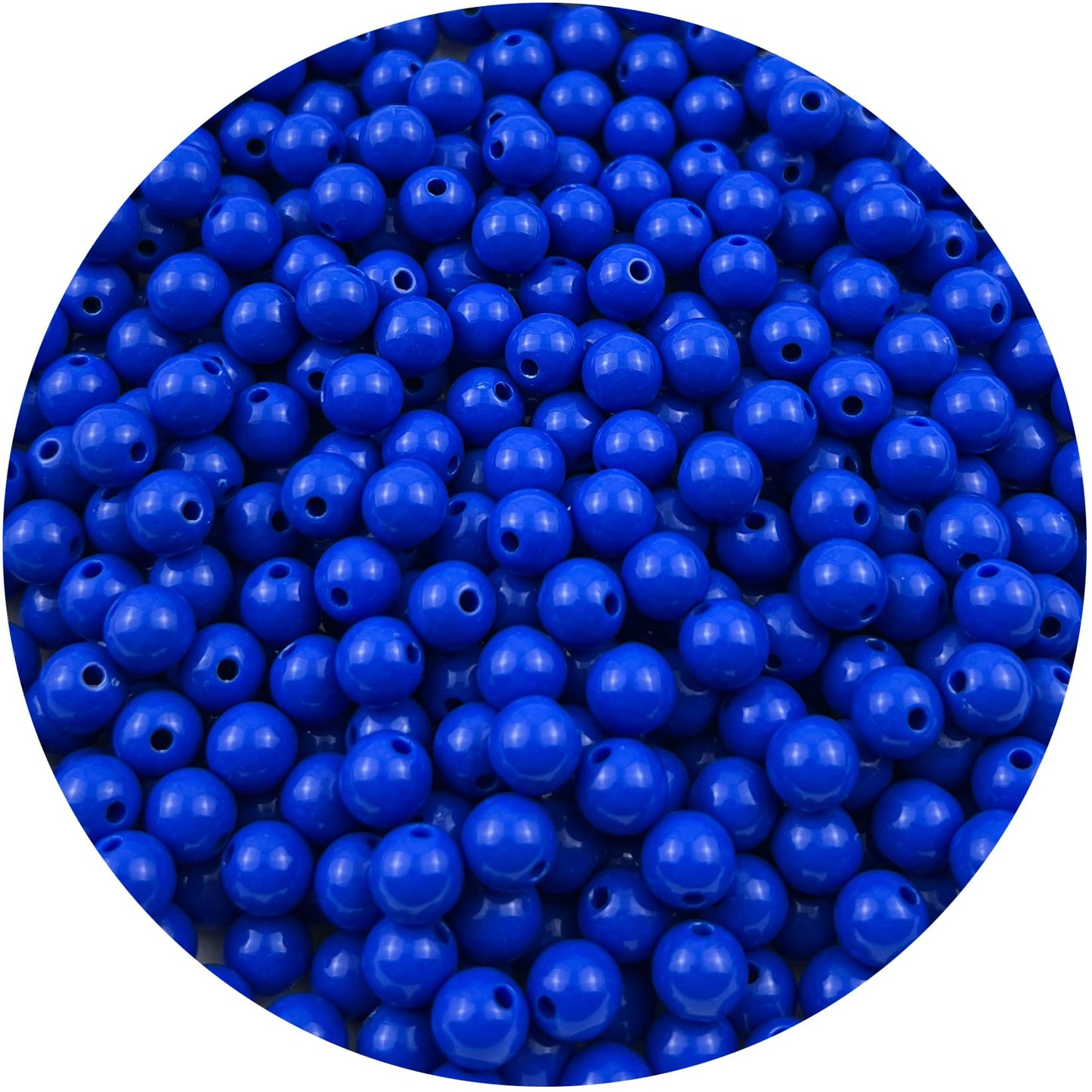Mulutoo 200Pieces 10MM Acrylic Round Beads Round Acrylic Balls Chunky Beads Smooth Spacer Plastic Pastel Beads Craft Beads for Necklace and Bracelet Making Crafting Supplies(190-light Royal Blue)