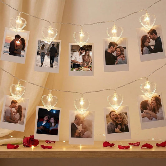 Skiennix 20 Photo String Lights - Clear Clips for Indoor/Outdoor Decor | 9.85Ft for Weddings & Parties