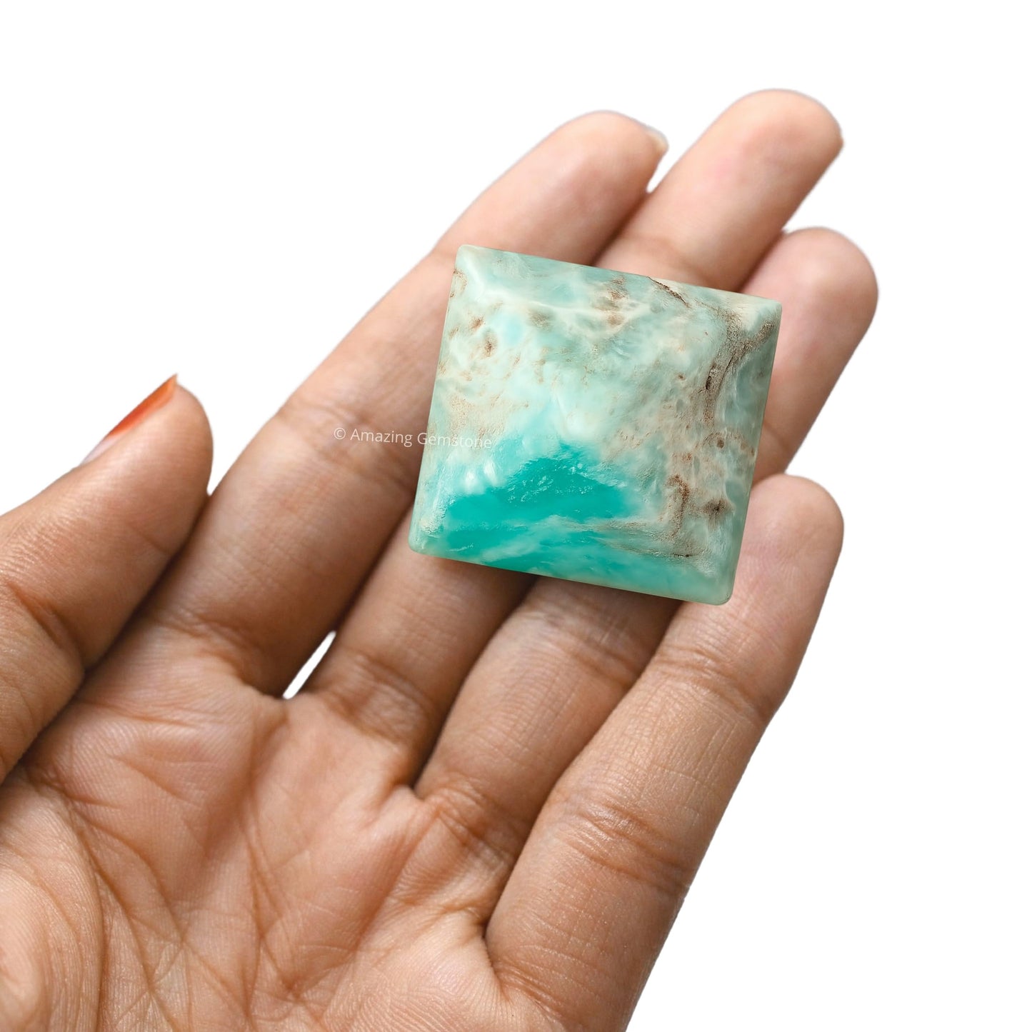Amazing Gemstone Caribbean Calcite Pyramid Crystal Healing Stones - 1" Great Pyramid Figurine of Natural Stone Pyramid for Meditation, Reiki, Chakra Balancing and Crystal Pyramids Grid