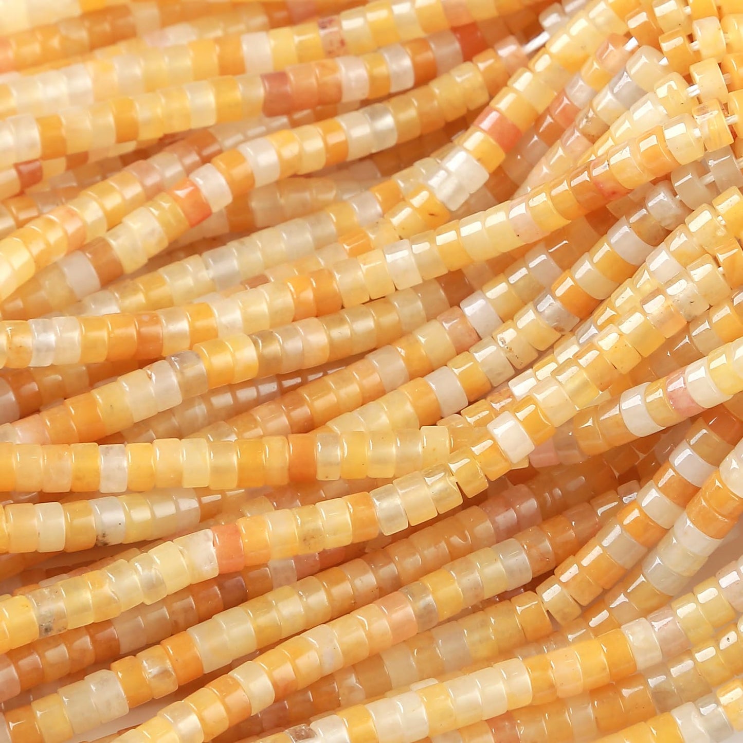 2x4MM 150PCS Yellow Jade Tube Cylinder Rondelle Abacus Disk Spacer Loose Beads for Jewelry Making