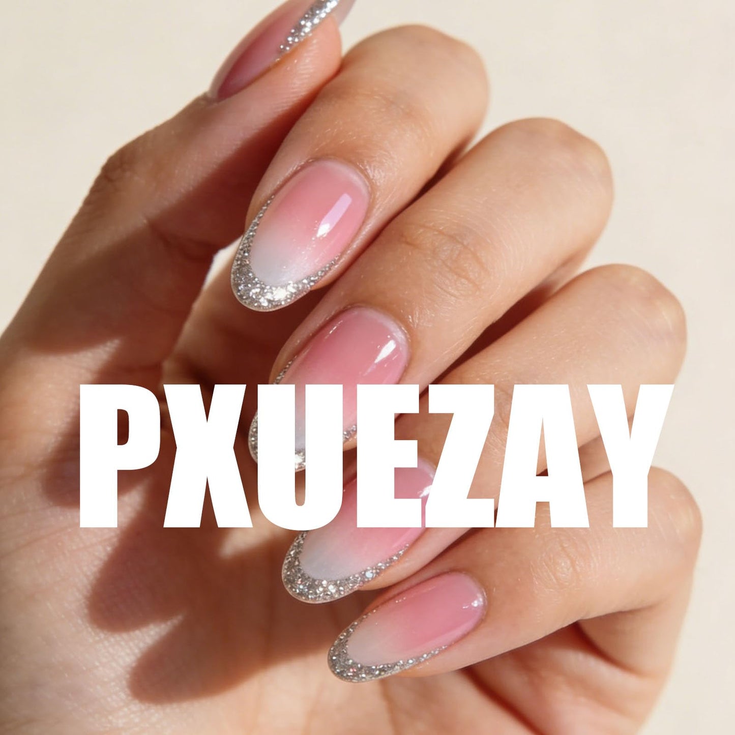 Square Press on Nails Medium Fake Nails with Lines Designs Glossy Nails Press ons Blue Gradient Black Glue on Nails Summer Acrylic Artificial Stick on Nails for Women 24Pcs