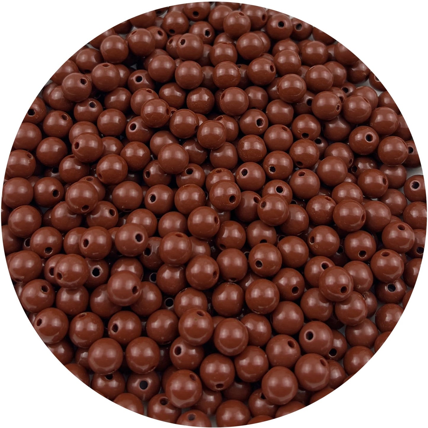 Mulutoo 200Pieces 10MM Acrylic Round Beads Round Acrylic Balls Chunky Beads Smooth Spacer Plastic Pastel Beads Craft Beads for Necklace and Bracelet Making Crafting Supplies(200-brown)