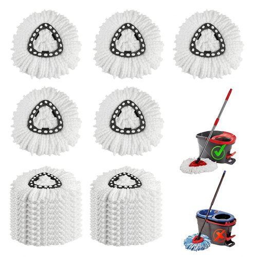 10 Pack Spin Mop Refills Head, Mop Heads Replacement for Spin Mop, Washable Microfiber Mop Replace Head Spin Mop, 360°Spinning Micro Replacement Mop Head for Easy House Cleaning Floor Mopping