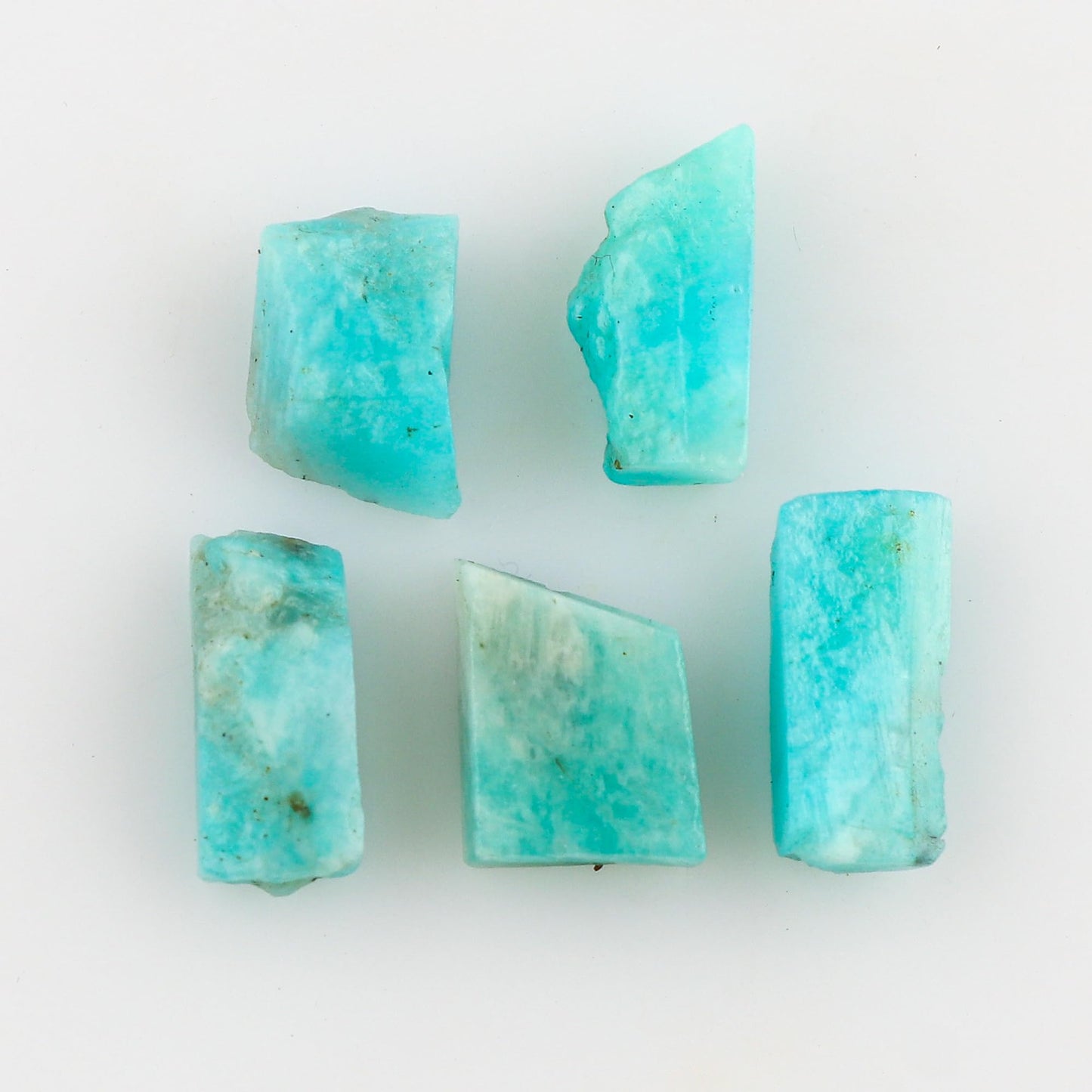 CRYSTALINES 5pcs Natural Raw Amazonite Gemstone, Wholesale Rough Crystals, Bulk Loose Stones Supplies, DIY Artisan Craft-Jewelry Making, Wire Wrapping, Gem Collection