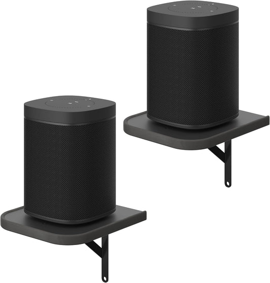 AREAJD Set 2 of Universal Small Rear Speaker Wall Mount Shelf Surround Sound Speaker Stand Bookshelf for Samsung, Roku