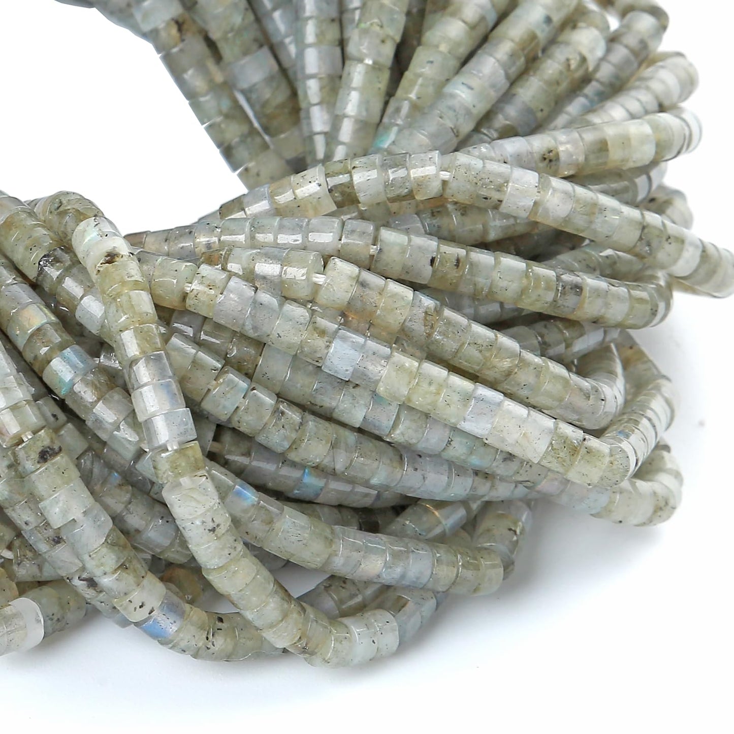 2x4MM 150PCS Labradorite Tube Cylinder Rondelle Abacus Disk Spacer Loose Beads for Jewelry Making