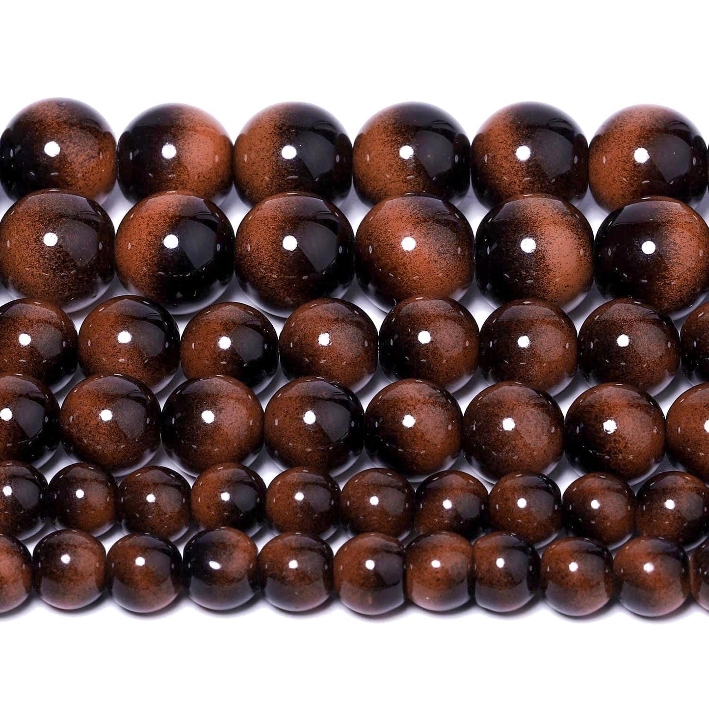 Song Xi 45PCS 8mm Brown Tiger Eye Gemstone Beads for Jewelry Making, Round Smooth Glass Beads for DIY Bracelet Necklace Earring Keychain, Arts and Crafts, for Christmas Wedding Birthday