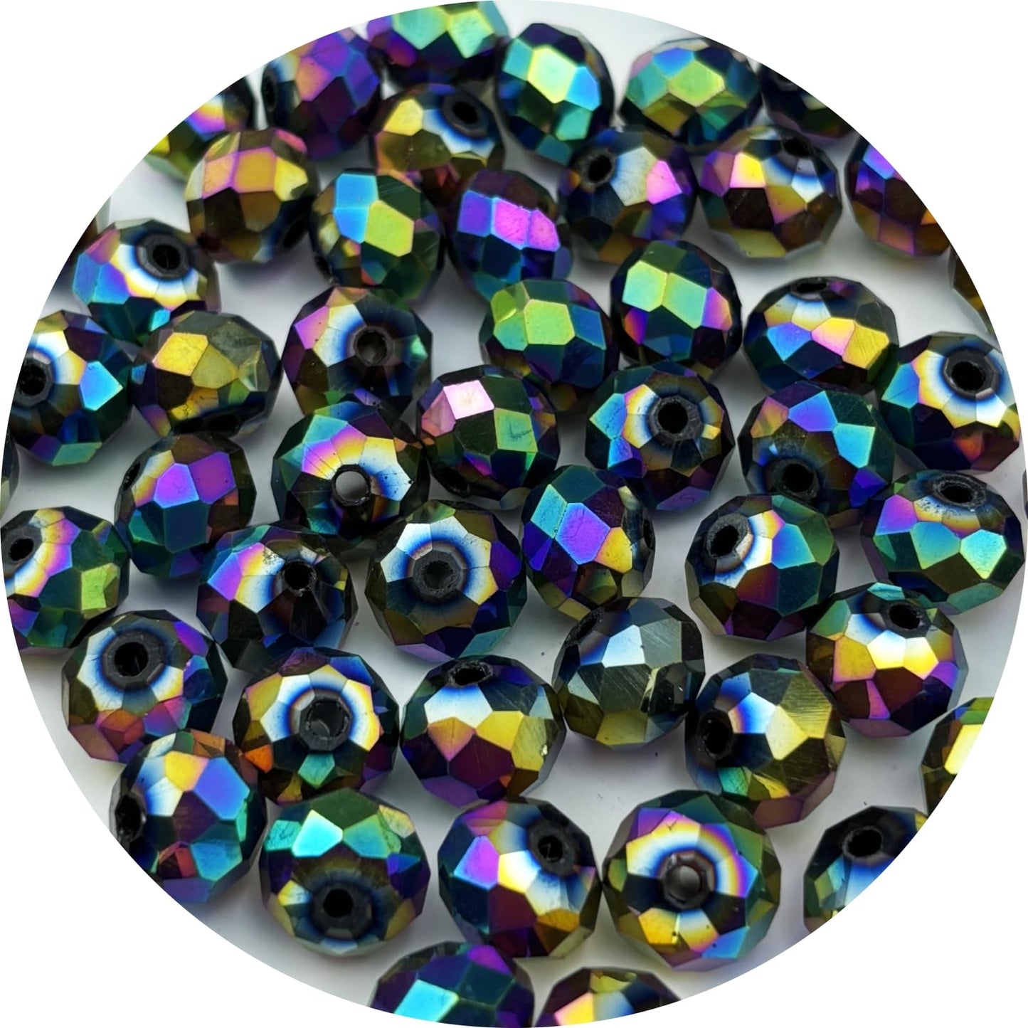 YUEXIGO 250pcs 6mm Crystal Glass Beads for Jewelry Making, Faceted Rondelle Glass Spacer Beads for Wind Chimes Bracelet Earring Necklace DIY Craft(Rainbow)