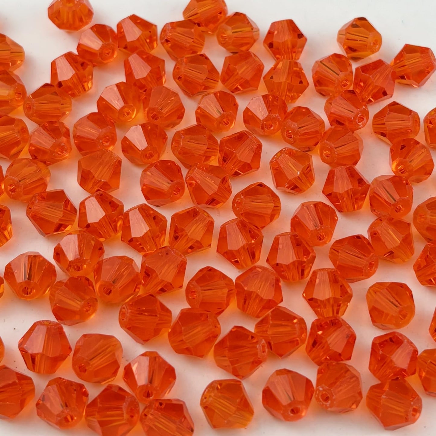 YUEXIGO 500pcs 3mm Bicone Glass Crystal Beads for Jewelry Making, Faceted Bicone Glass Spacer Beads for Bracelet Earring Necklace DIY Craft(Orange)