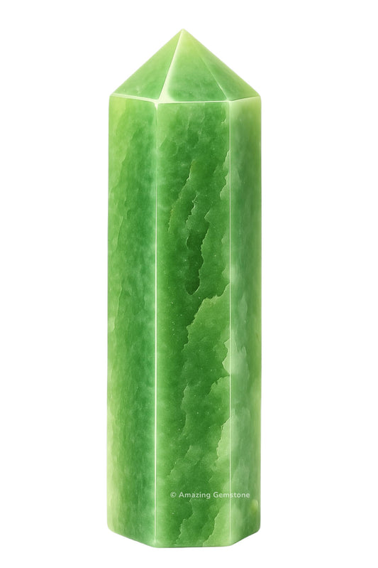 Amazing Gemstone Large Green Aventurine Crystal Towers ~ Natural Healing Crystal Point Obelisk for Reiki Healing and Crystal Grid (5.5 to 6 INCH)