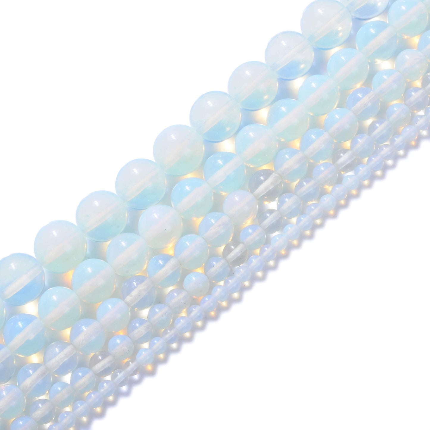 Natural Stone Beads 10mm Opal Gemstone Round Loose Beads Crystal Energy Stone Healing Power for Jewelry Making DIY,1 Strand 15"