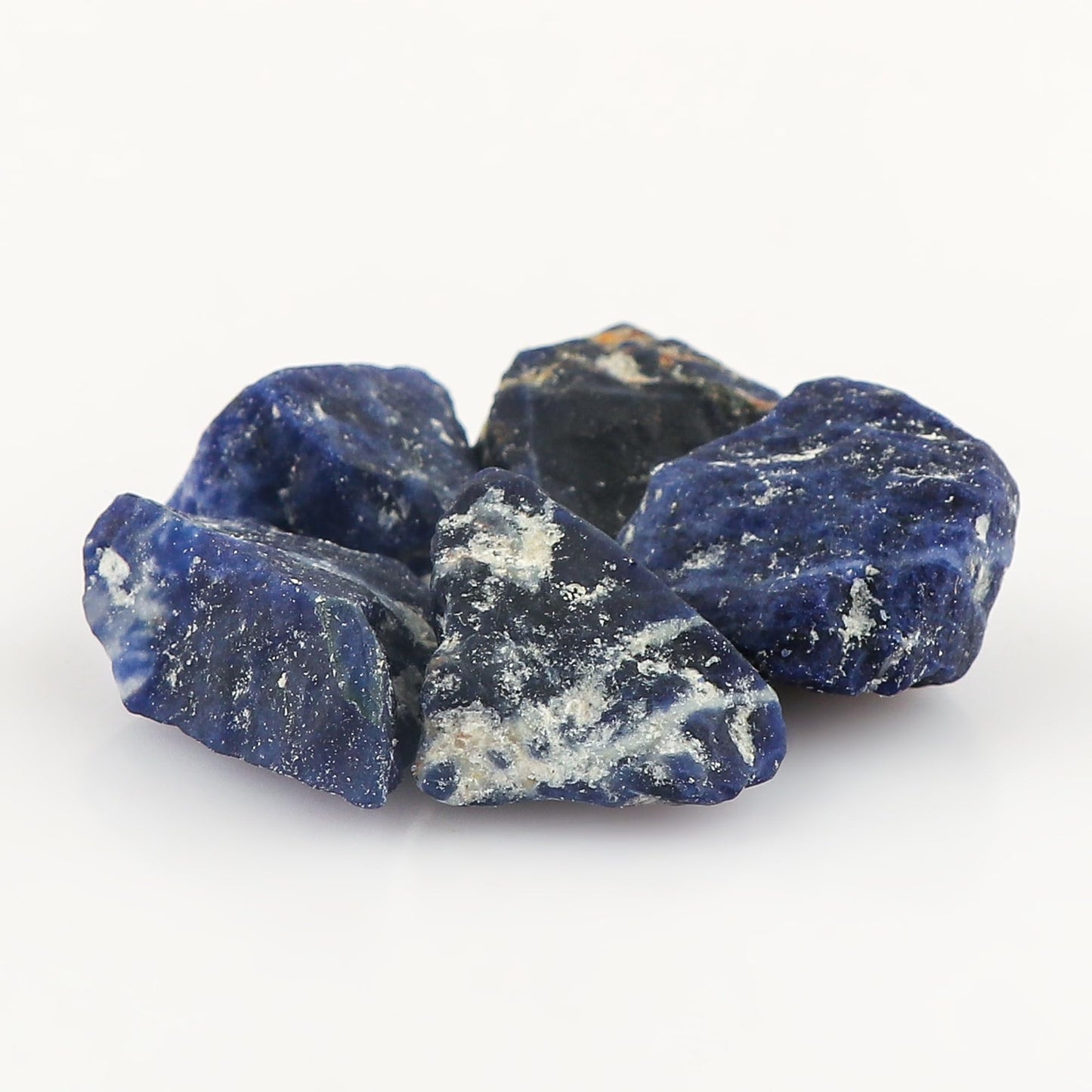 CRYSTALINES 5pcs Wholesale Natural Raw Blue Sodalite Gemstone, Assorted Untreated Rough Stone, Bulk Loose Supplies, DIY Crafts-Jewelry Making, Healing Crystals, Wire Wrapping, Gem Collection