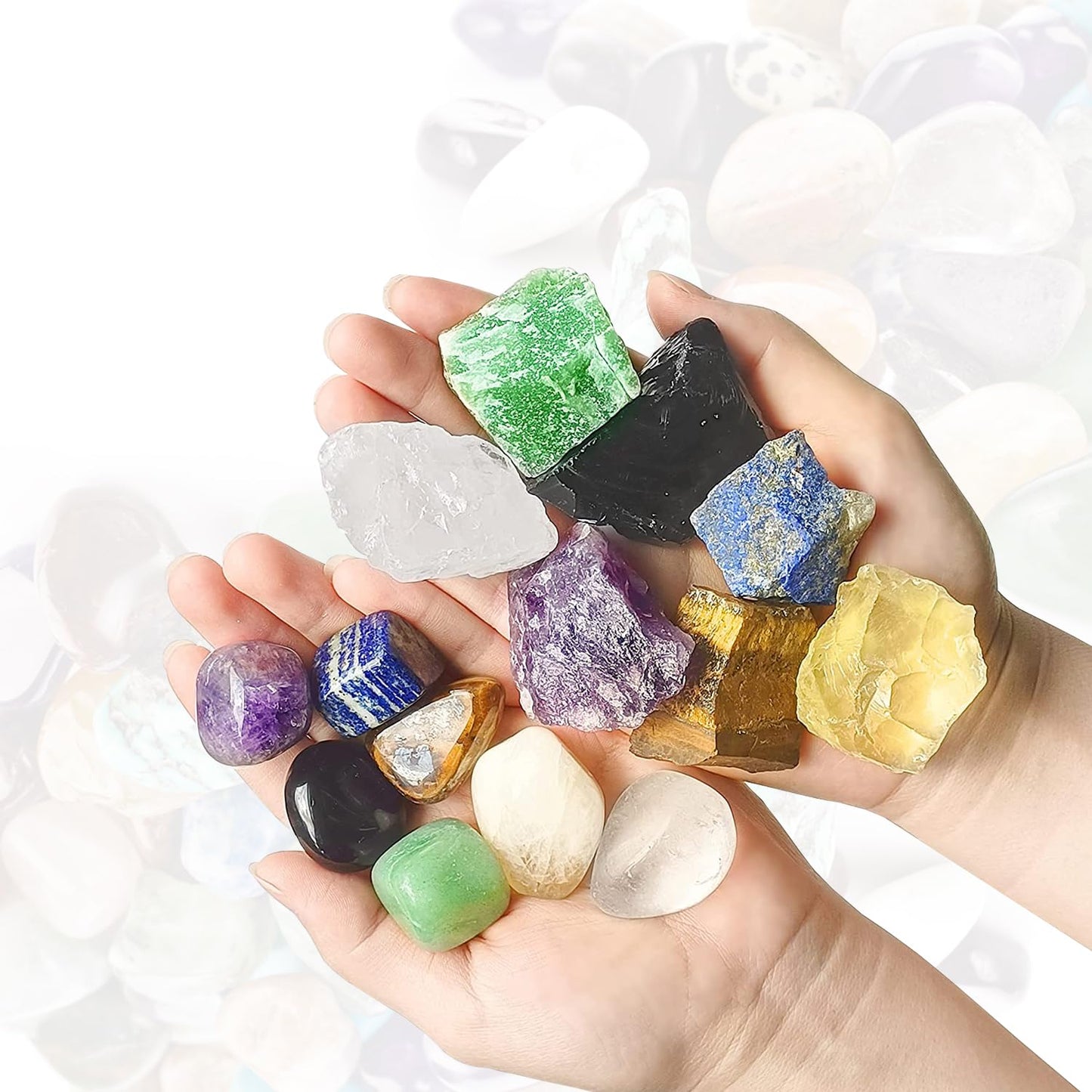 Erliway Blue Aventurine Healing Crystal Stones, 1.25-2.0" Large Reiki Healing Gemstones Natural Tumbled Polished Stones for Energy Witchcraft Therapy Meditation