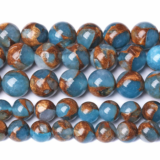 120PCS 6MM Lake Blue Cloisonne Craft Spacer Loose Beads for Jewelry Making DIY Bracelet