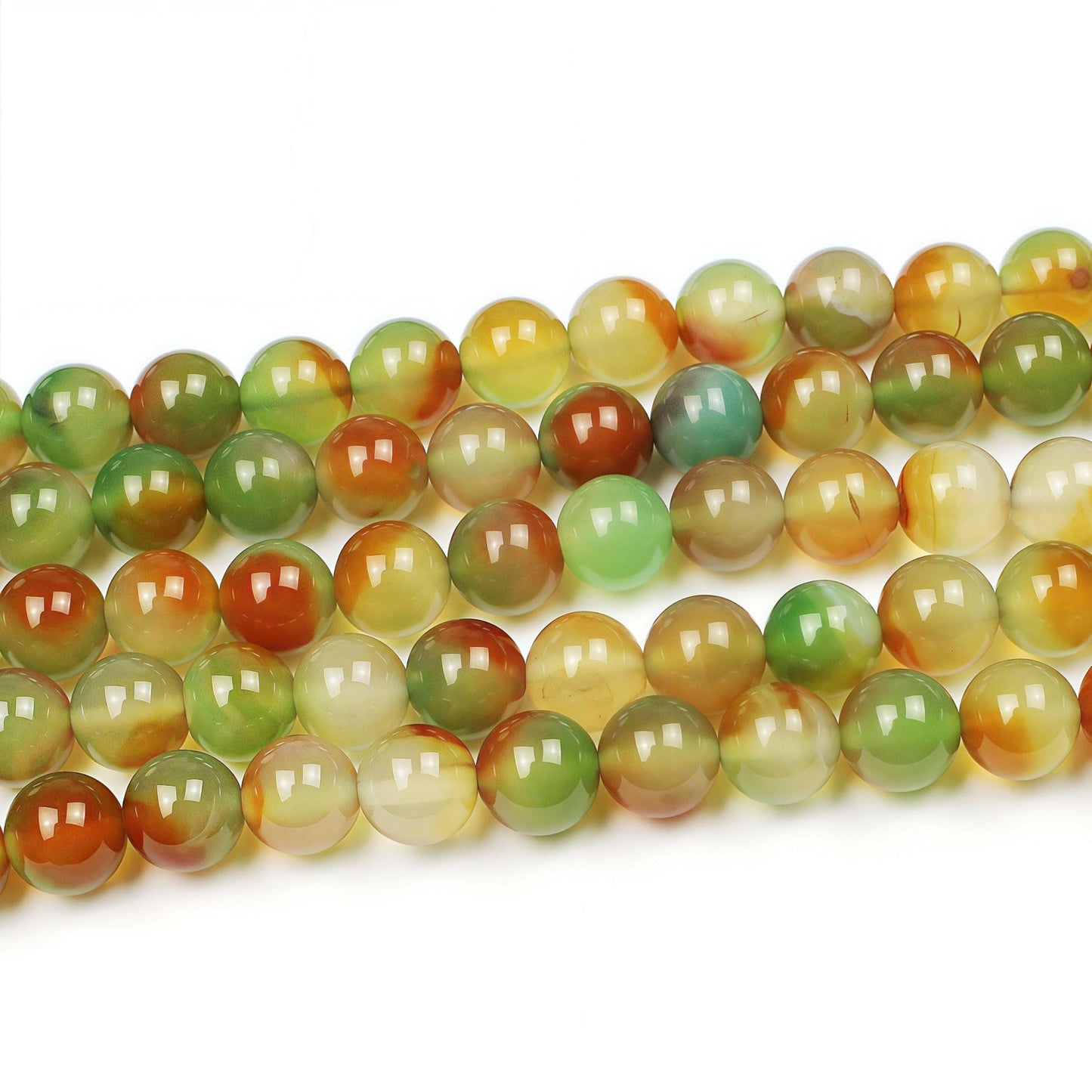 MJDCB Natural Peacock Agate Beads Red Green Agate Beads Round Stone Beads for DIY Necklace Bracelat Jewelry Making Strand 15" (12mm)
