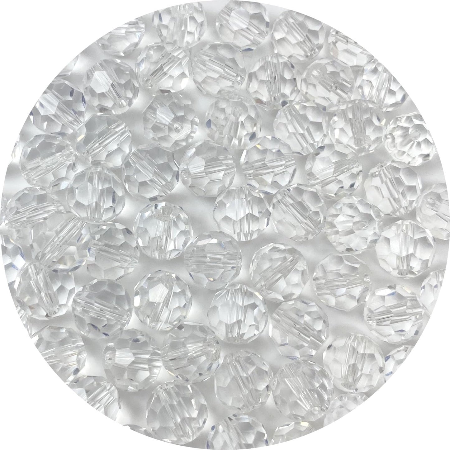 LIMAOLLY 70pcs 10mm Faceted Crystal Glass Beads Round Spacer Beads for Jewelry Making DIY Craft Making Necklace Bracelet Earring Wind Chimes Suncatchers Ornament(502-Crystal Clear)