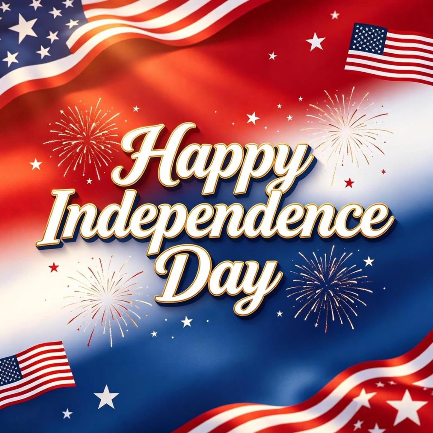White Independence Day Press on Nails Medium Length Artificial Fingernails Colorful Stars Fake Nails Glossy 4th of July Glue on Nail Square Shaped Stick on Acrylic Nail for Women Holiday Manicure