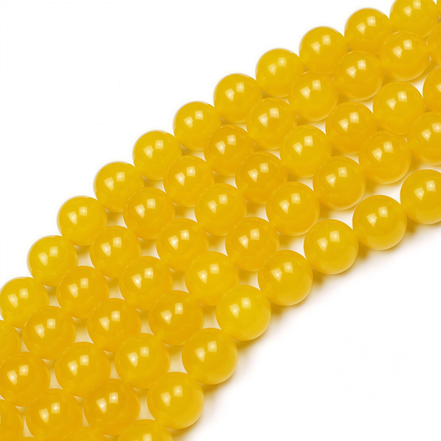 MJDCB Natural Yellow Jade Round Loose Beads for Jewelry Making DIY Bracelet Necklace(4mm)