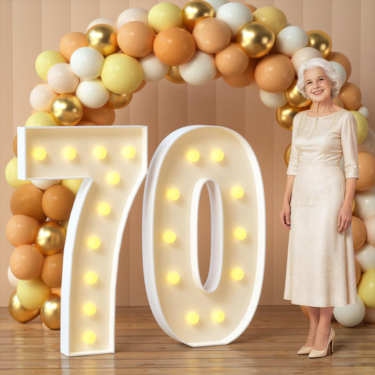 imprsv 70 Marquee Numbers, 4FT 70 Light Up Numbers for 70th Birthday Decorations, Large Marquee Light Up Number Sign for Anniversary Party Decorations (Need to Assemble)