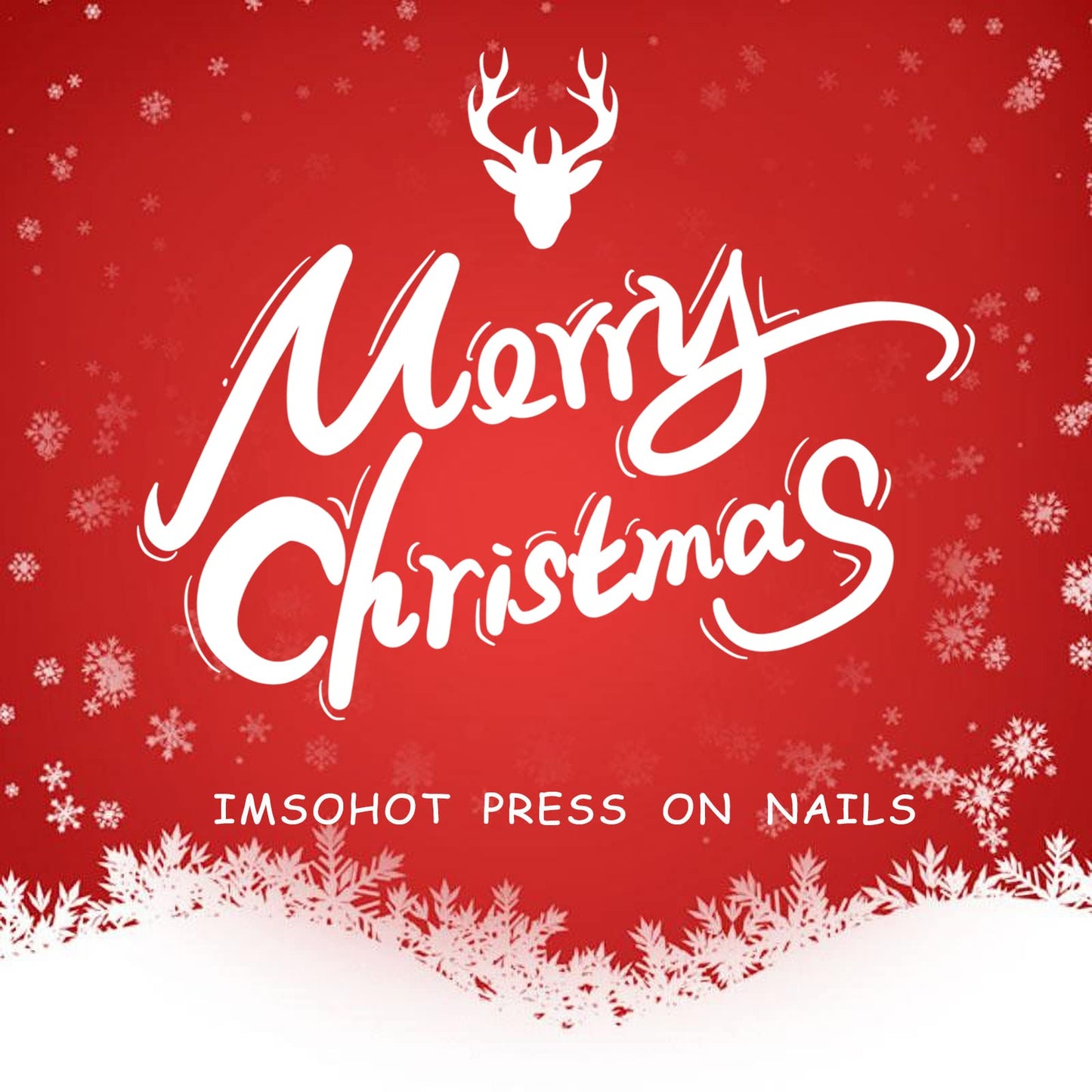 IMSOHOT Press on Nails Short Oval Fake Nails Red Green False Nails Cute Gingerbread Man, Santa Designs Round Glossy Acrylic Glue on Nails for Women Girls