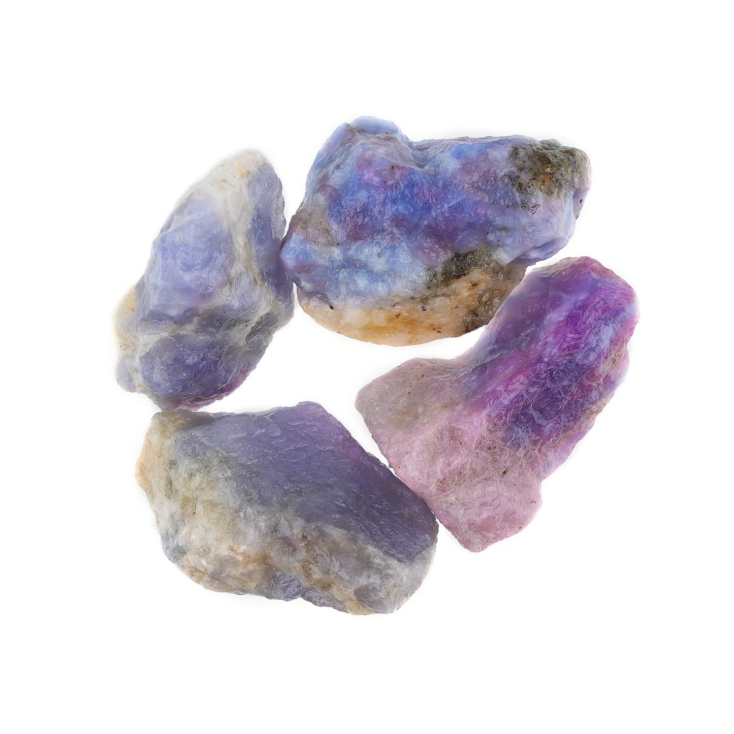 ColouredRocks 4pcs. Hackmanite Crystals, UV Reactive, Raw Stones, Rough Gemstones, Jewelry Making Supply, Cabbing, Polishing, Cutting, DIY, Crafts (90+ carats.) (20-25mm)